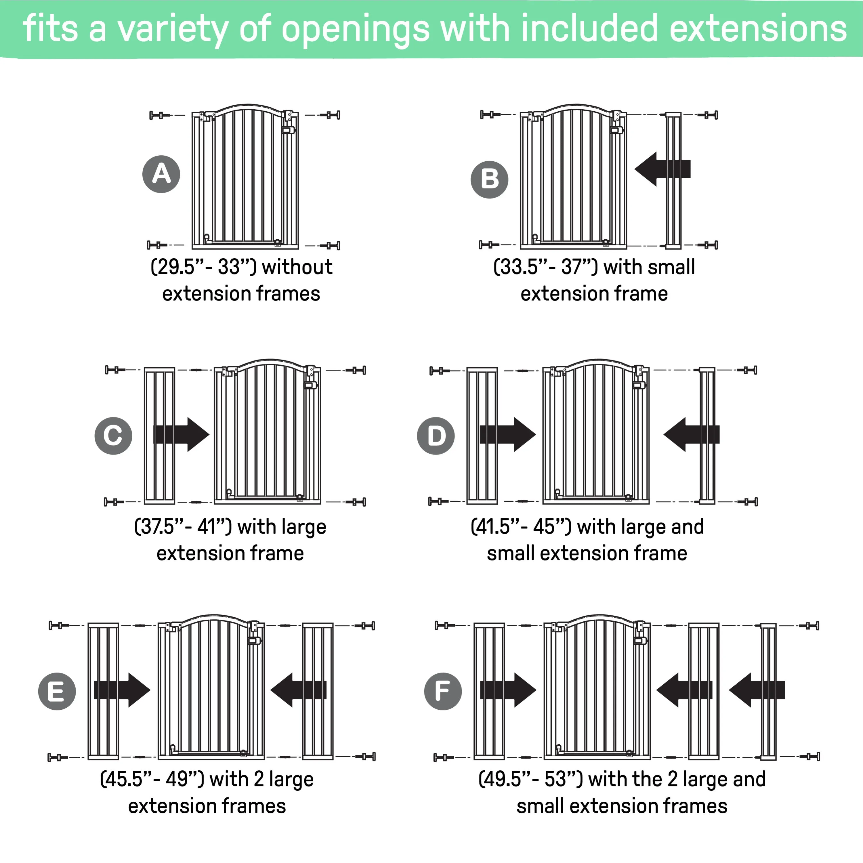 The Thruway 53W Series Pet and Baby Gate, Openings 29.5"-53" Wide, 38" Tall - White