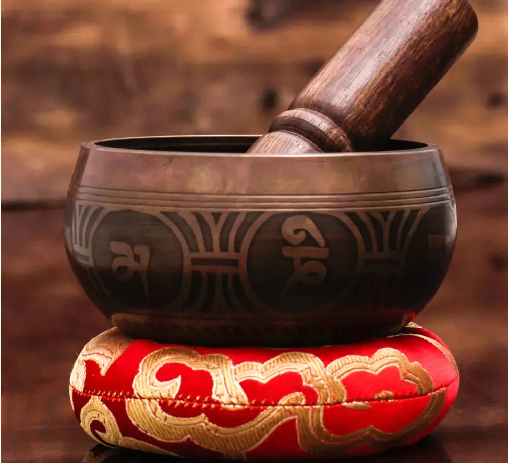 Tibetan Singing Bowl Set Of Premium Mallet And Cushion