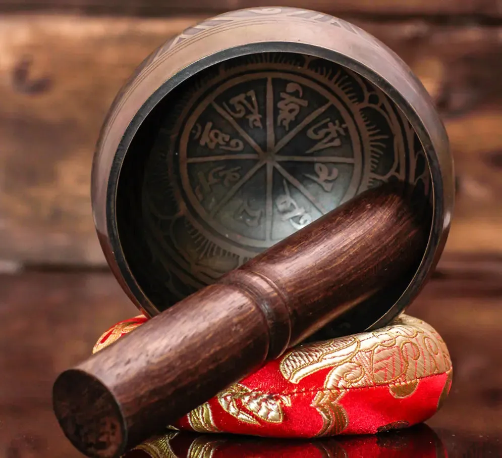 Tibetan Singing Bowl Set Of Premium Mallet And Cushion