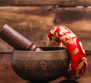 Tibetan Singing Bowl Set Of Premium Mallet And Cushion