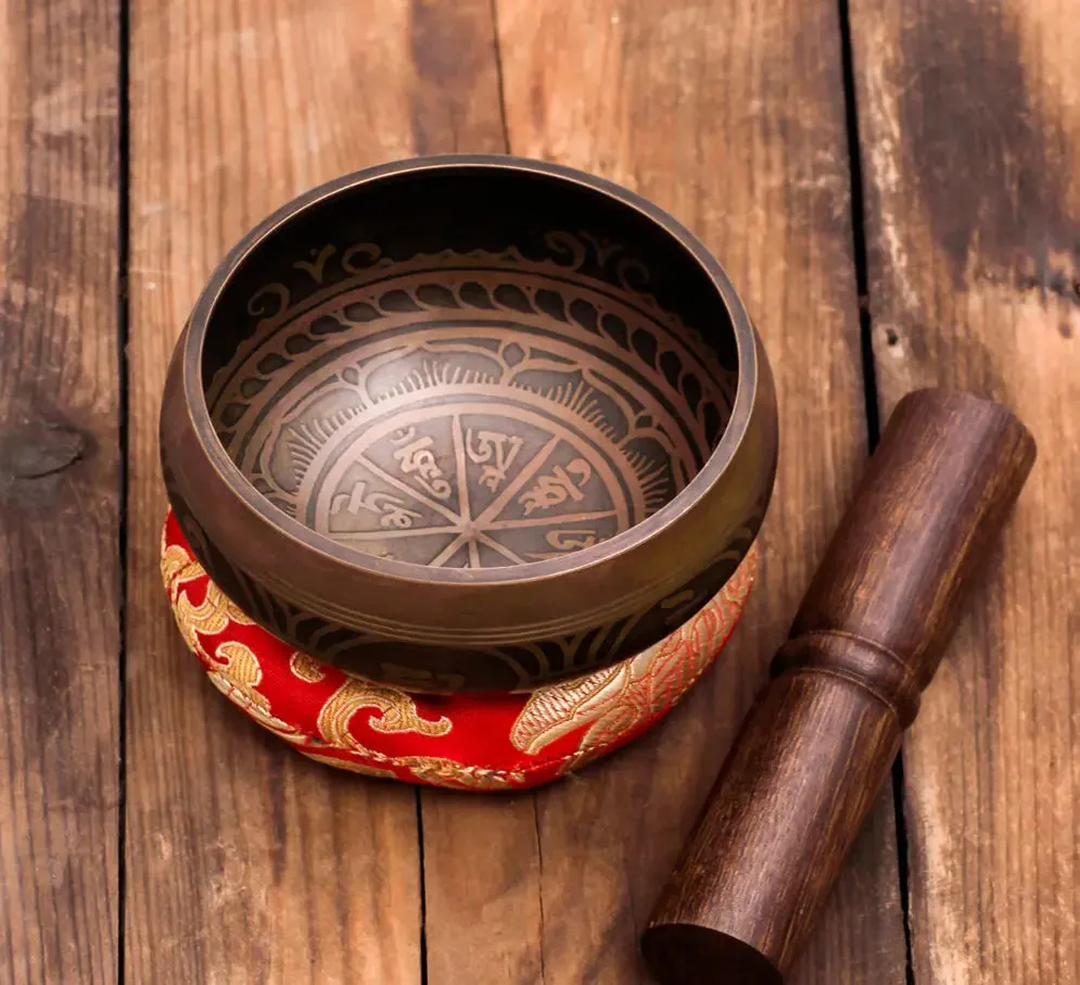 Tibetan Singing Bowl Set Of Premium Mallet And Cushion
