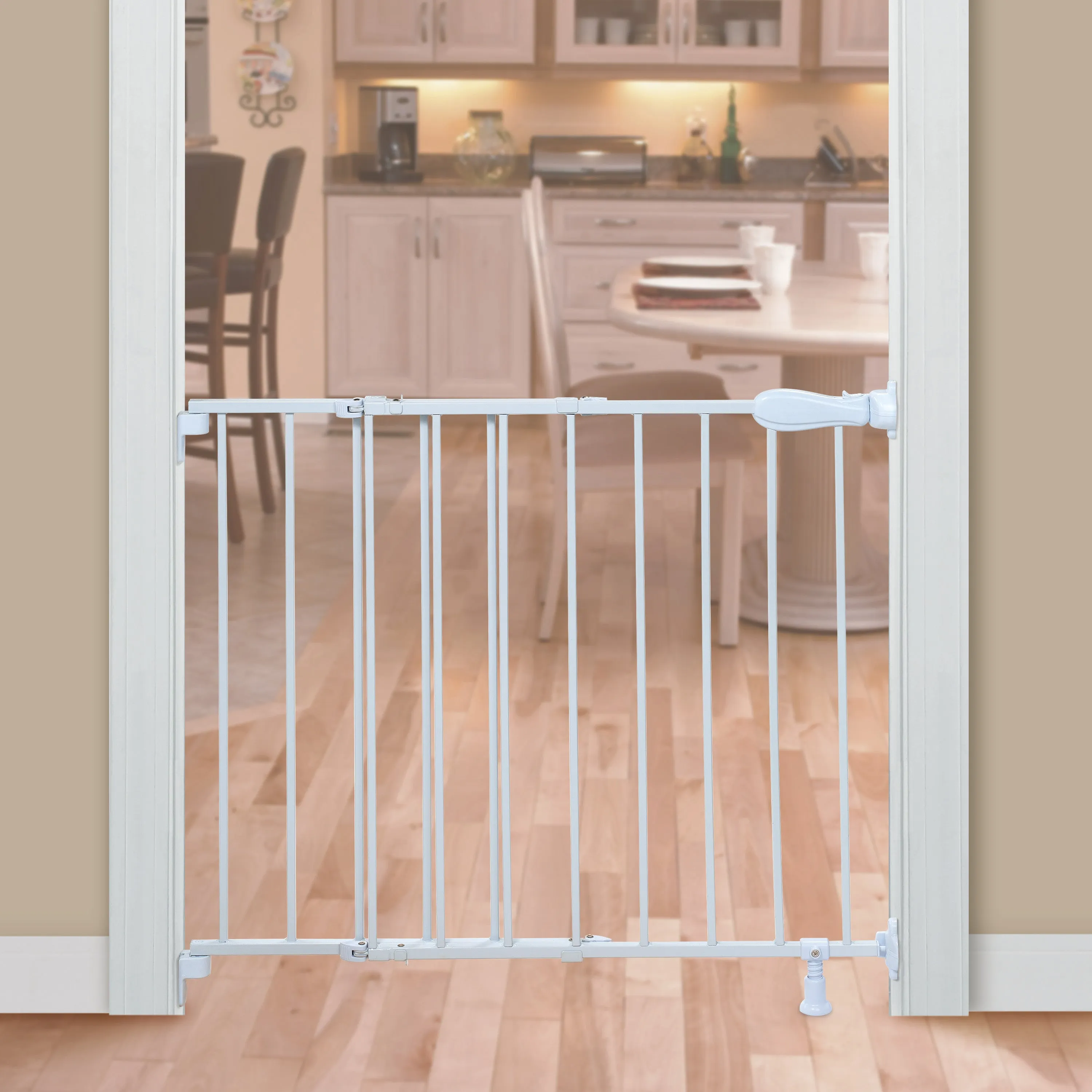 Top of Stairs Simple to Secure Metal Pet and Baby Gate, Openings 29"-42" Wide, 30" Tall
