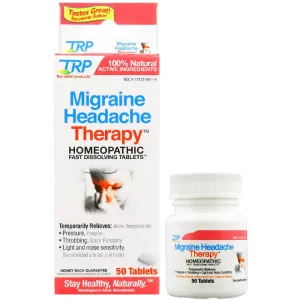 TRP Homeopathic Migraine Headache Therapy Medicine 50 Count