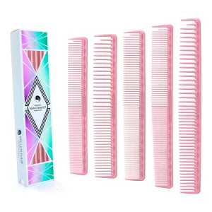 Vellen Hair® Ultimate Cutting Combs 5 Different Sizes - Pink