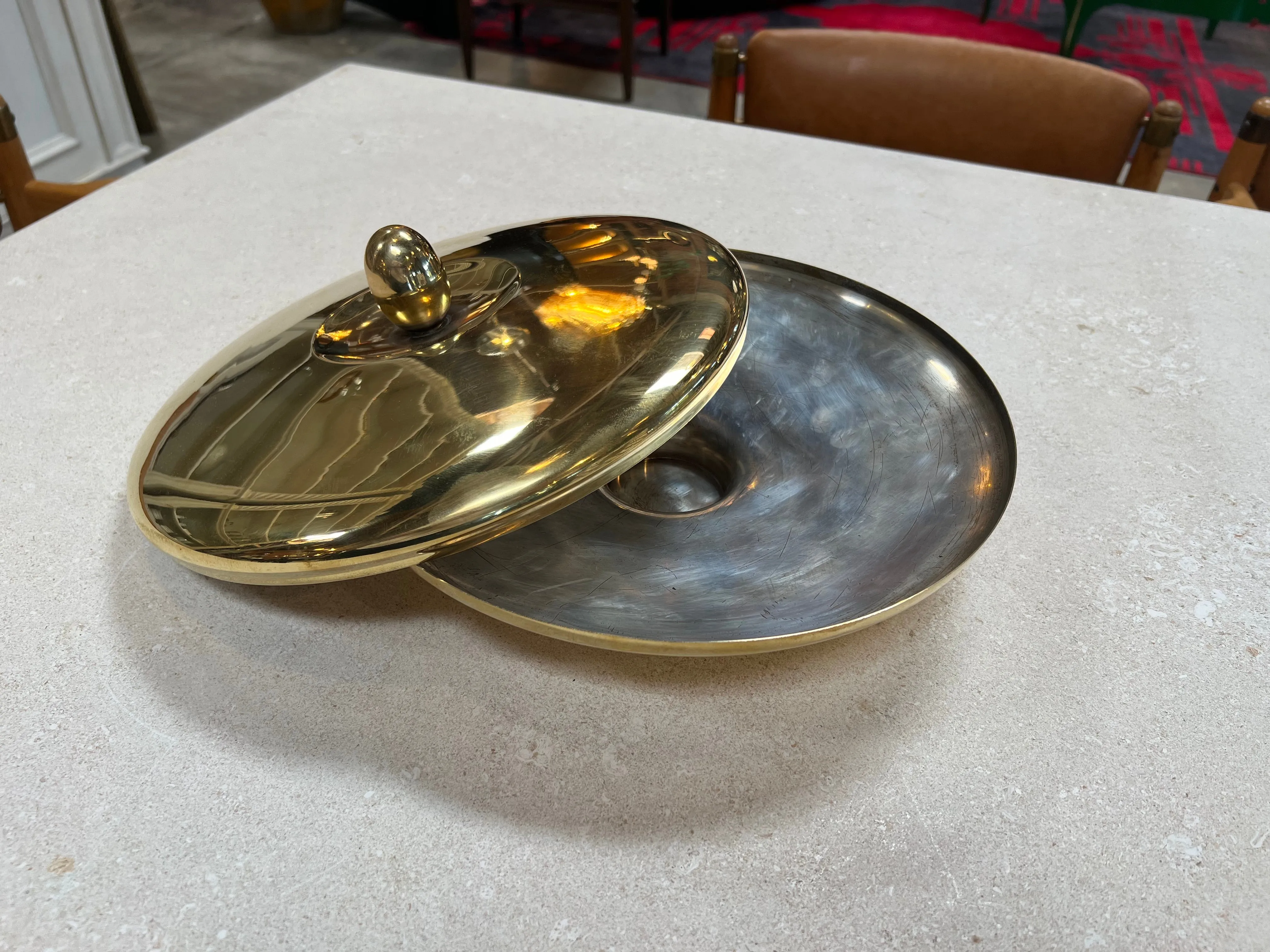 Vintage Italian Brass Center Bowl  1960s