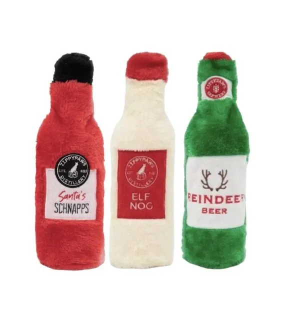 ZippyPaws Happy Hour Crusherz Christmas Holiday Dog Toy (3-Toy Pack)