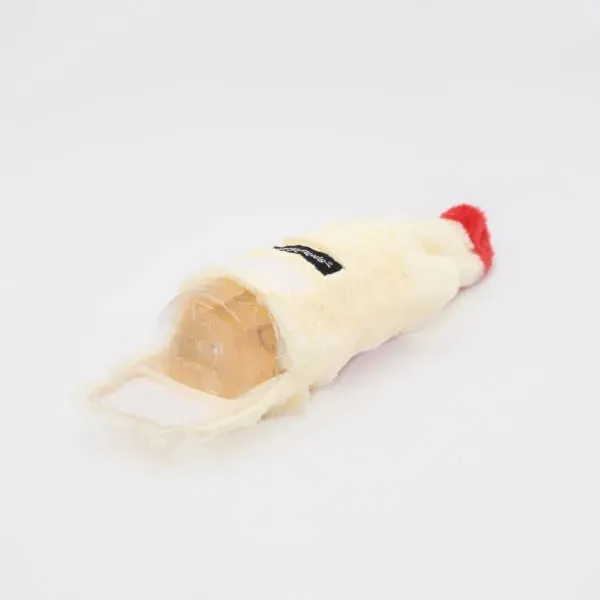 ZippyPaws Happy Hour Crusherz Christmas Holiday Dog Toy (Elf Nog)